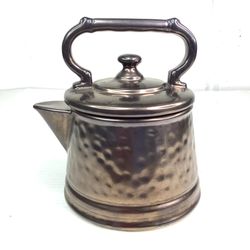 Vintage McCoy Bronze Cookie Jar Pottery 9” Tea Pot Kettle 