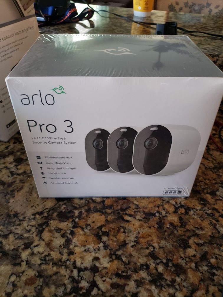 NEW/SEALED Arlo Pro 3 wireless security camera system (better than arlo spotlight essential)