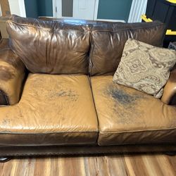 Leather loveseat