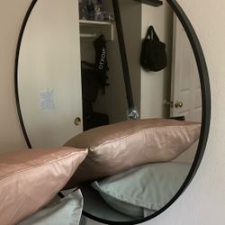 Round Black Frame Mirror