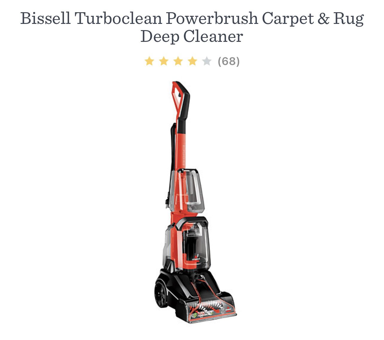 Bissel Turbo Clean Power Brush Pet Carpet/Rug Cleaner