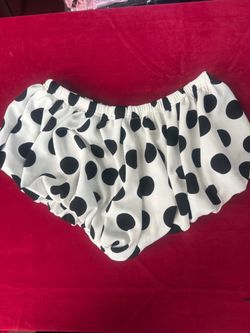 White Polka Dot Mini Shorts