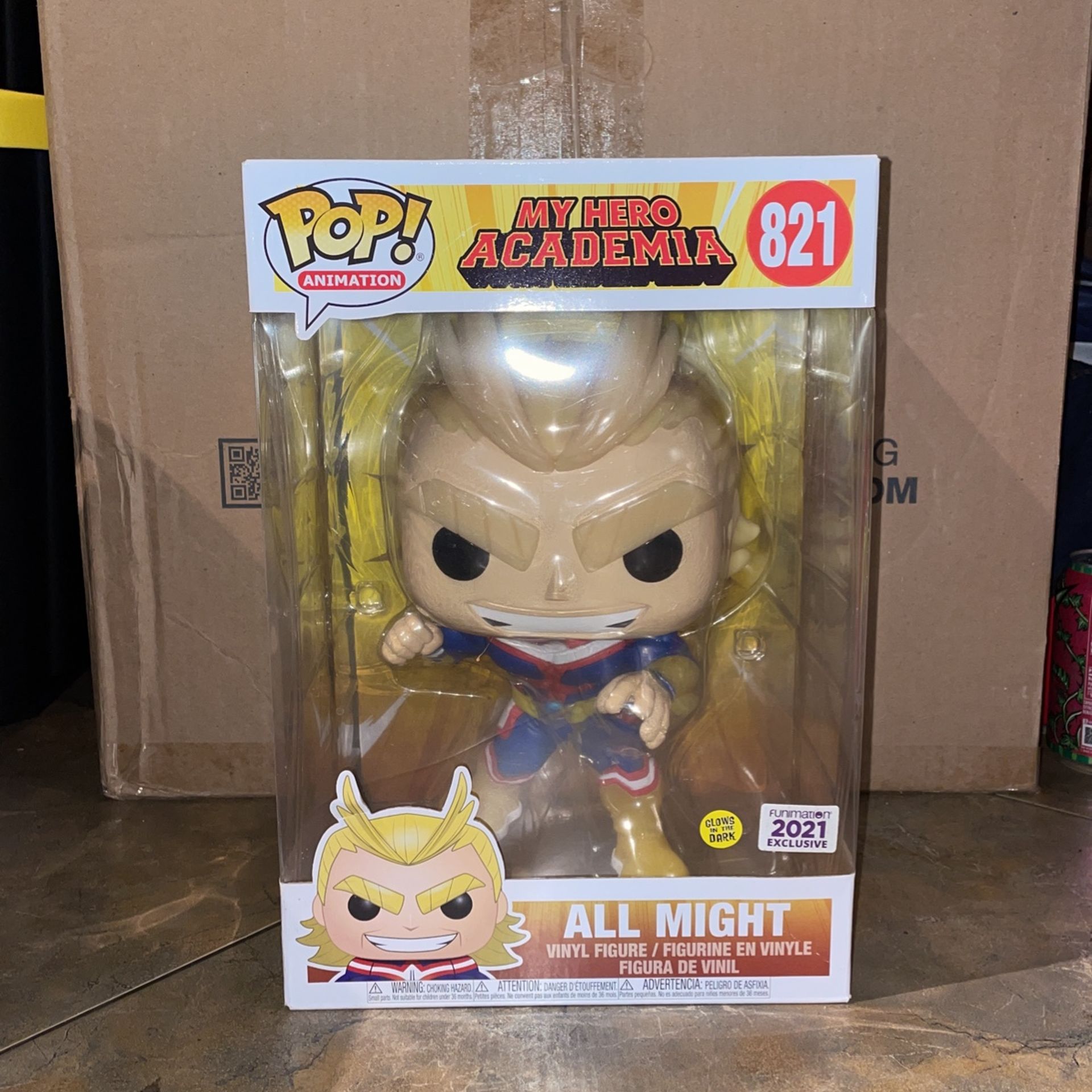 Funko Pop! My Hero Academia All Might (10 Inch) #821 Glow In The Dark Funimation 2021 Exclusive
