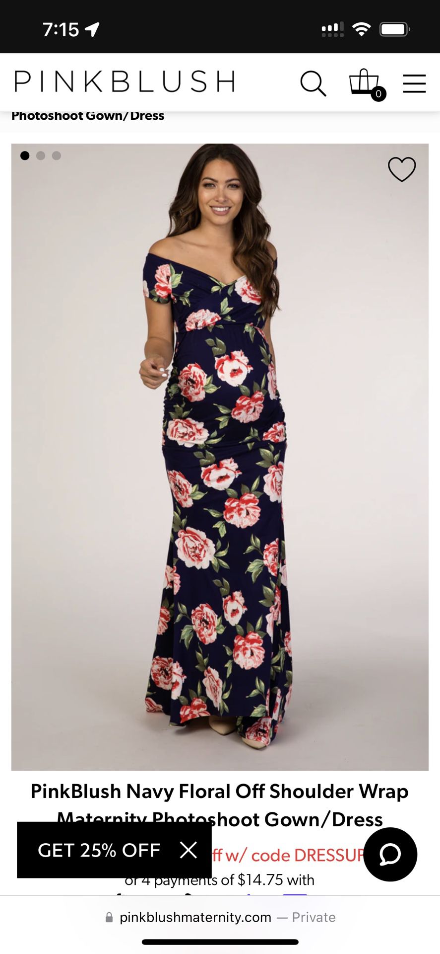 Pink Floral Mermaid Maternity Gown 