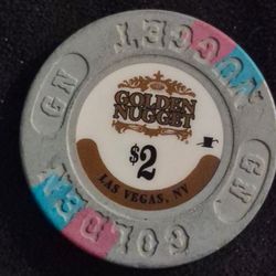 $2 Golden Nugget UNC Poker Room Drop Chip Scarce LAS VEGAS CASINO CHIP