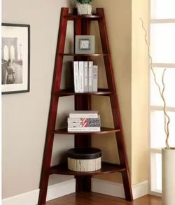 Brand new Venetian Worldwide 64 in. Cherry Wood 5-Shelf Ladder Bookcase