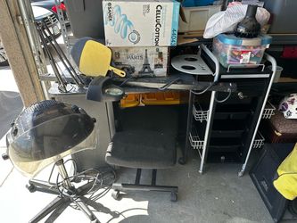Hair stand nail table hair blower and extras