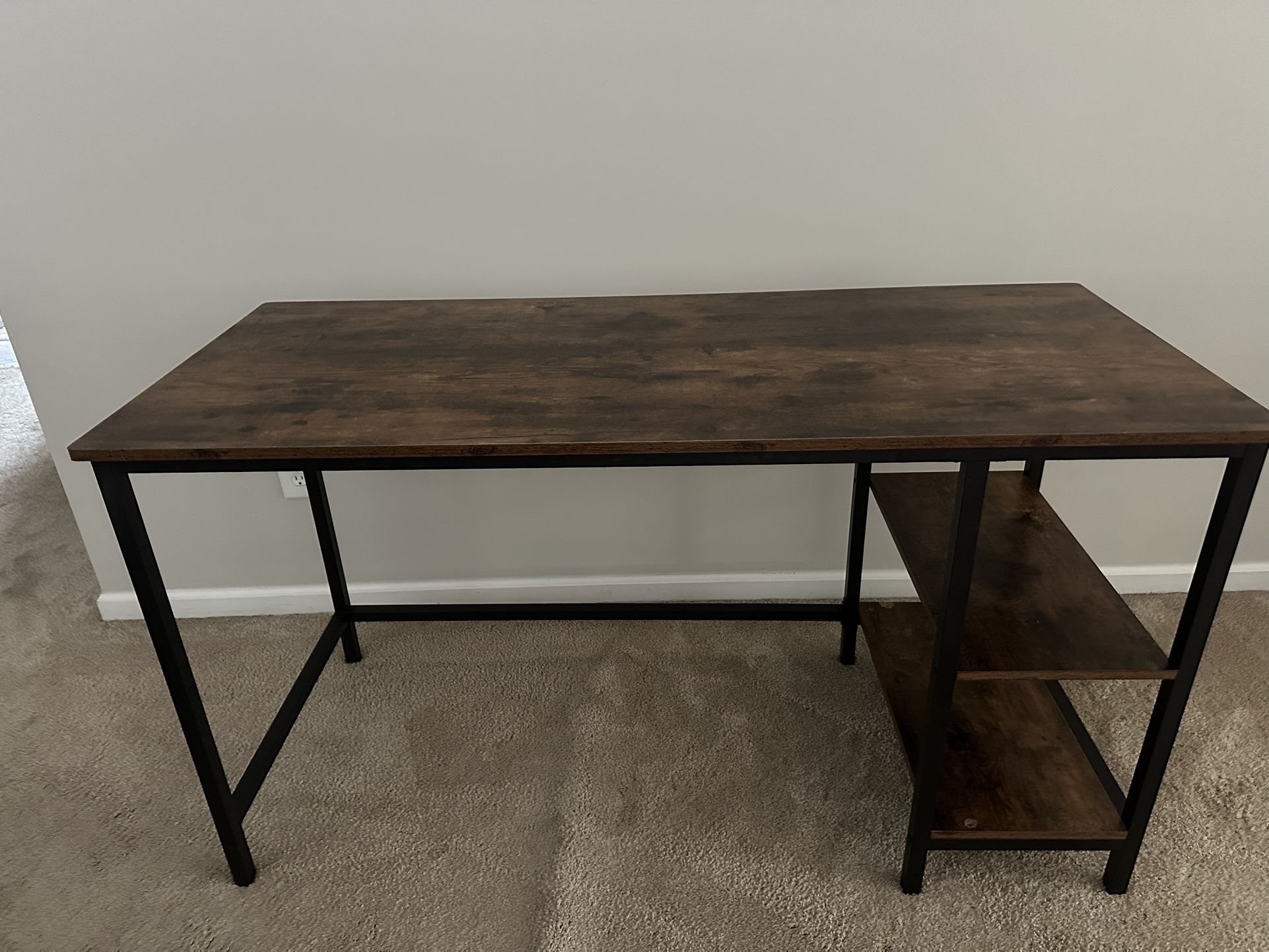 Wood & Metal Desk 54”long x 24”wide x30”high