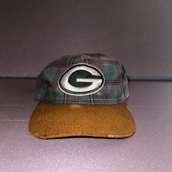 RARE NFL Strapback Hat Plaid Green Bay Packers