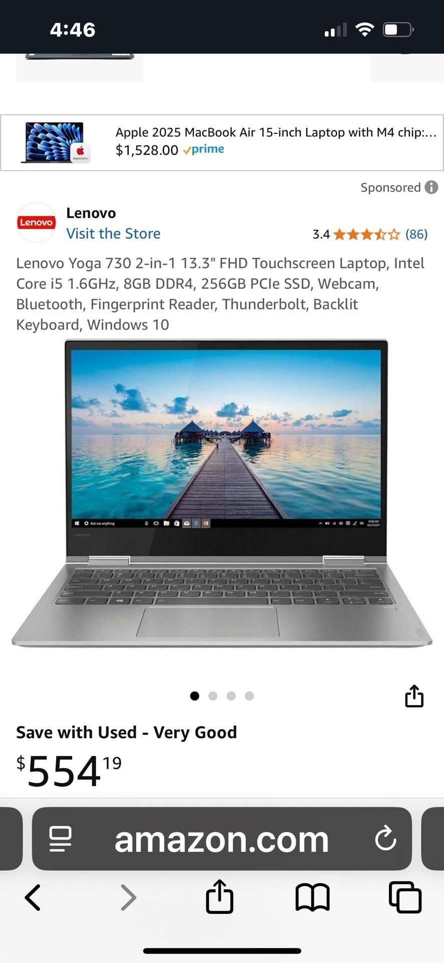 Touch screen laptop