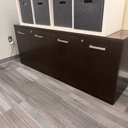 Haworth Dark Oak Storage Cabinets