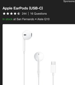 Apple Earphones ( USB C) Brand New (Still In Box)