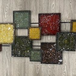 Colorful Abstract Squares Metal Wall Art Decor