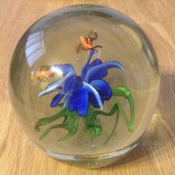 Vintage Glass Ball Paperweight or Decor