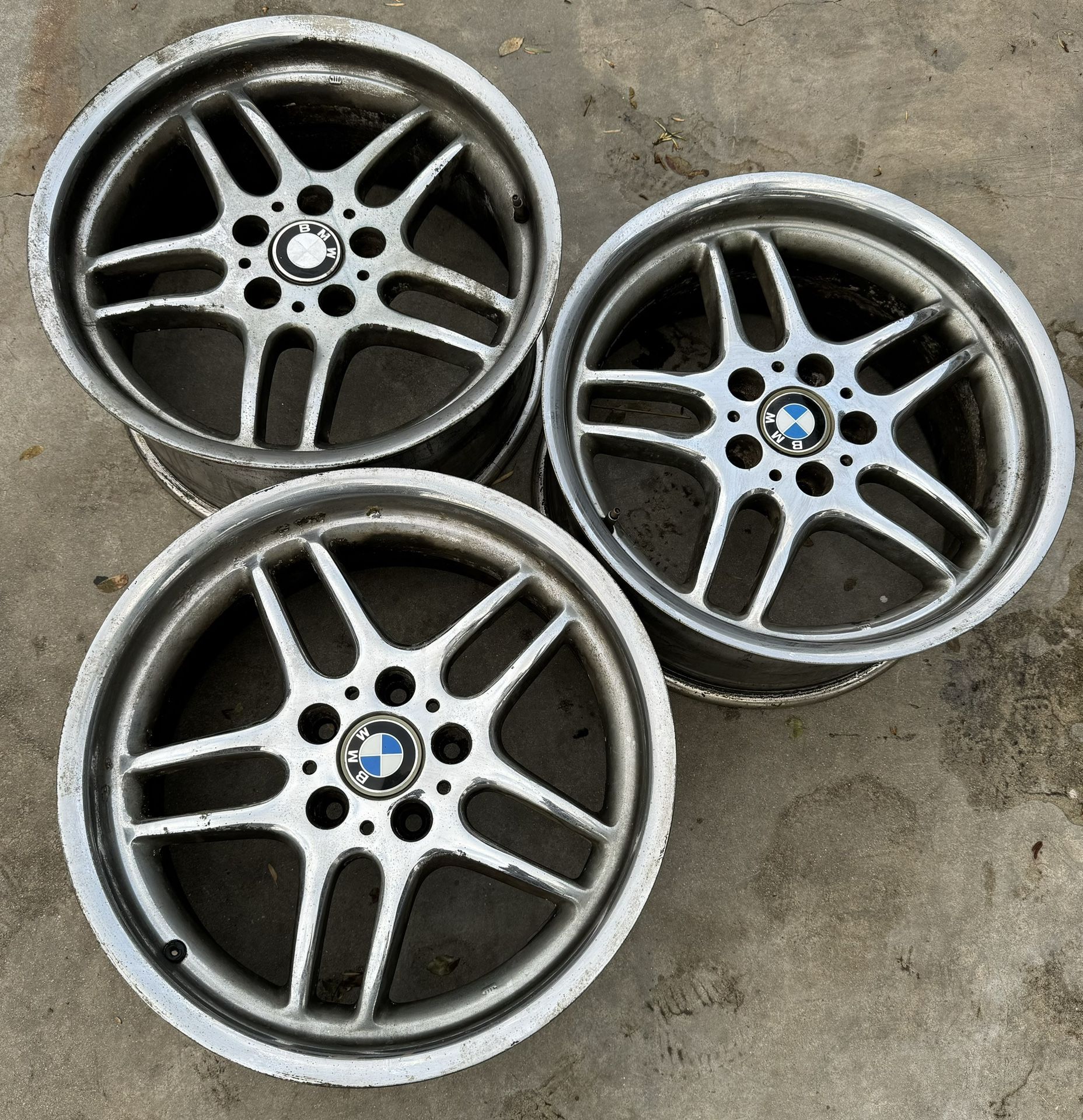 PLEASE READ 3 BMW Genuine M Parallel OEM Factory Wheels E38 E39 E34 E31 Style 37 540 525 530