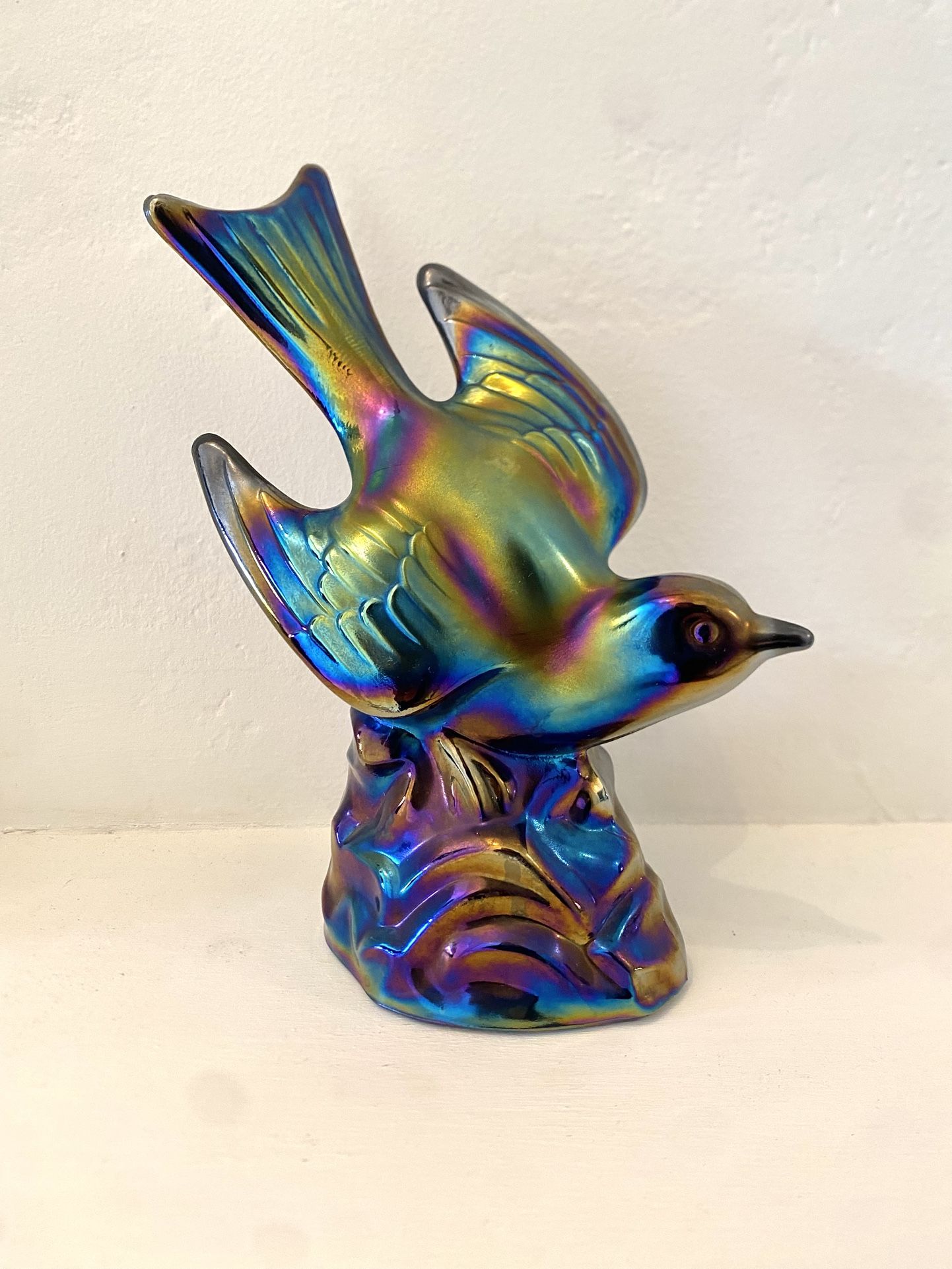 Vintage L E Smith Carnival Glass Bird