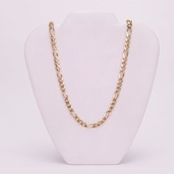 14k Yellow Gold 7mm Figaro Chain Necklace 24''