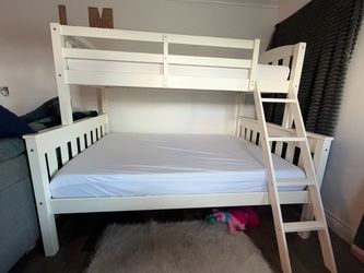 White Bunk Bed with Both Mattresses unused