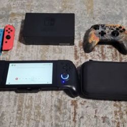 Nintendo Switch Console Bundle w/ Pro Controller, Grip & 256GB SD Card