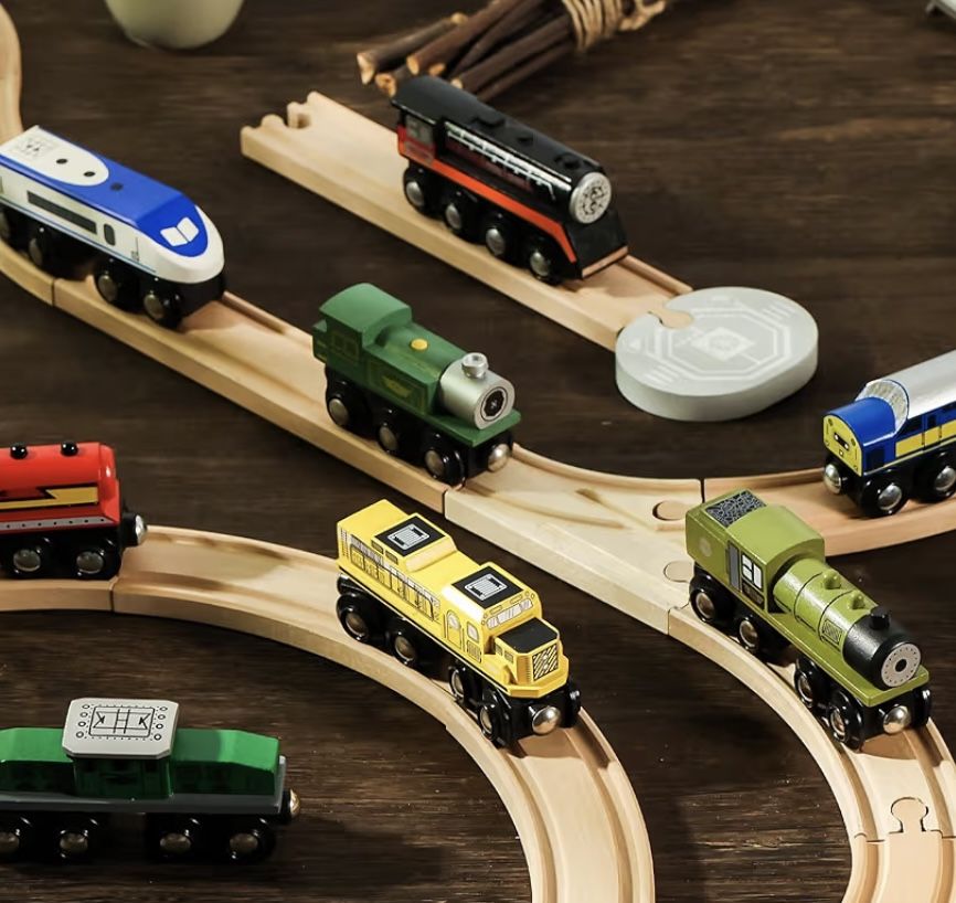 Wooden Train Tracks & Car Set (Read Description)