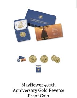 Mayflower 400th ANV Gold Reverse Proof Coin *confirmed order*