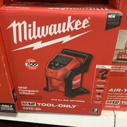 Milwaukee New Inflator 12M No Battery