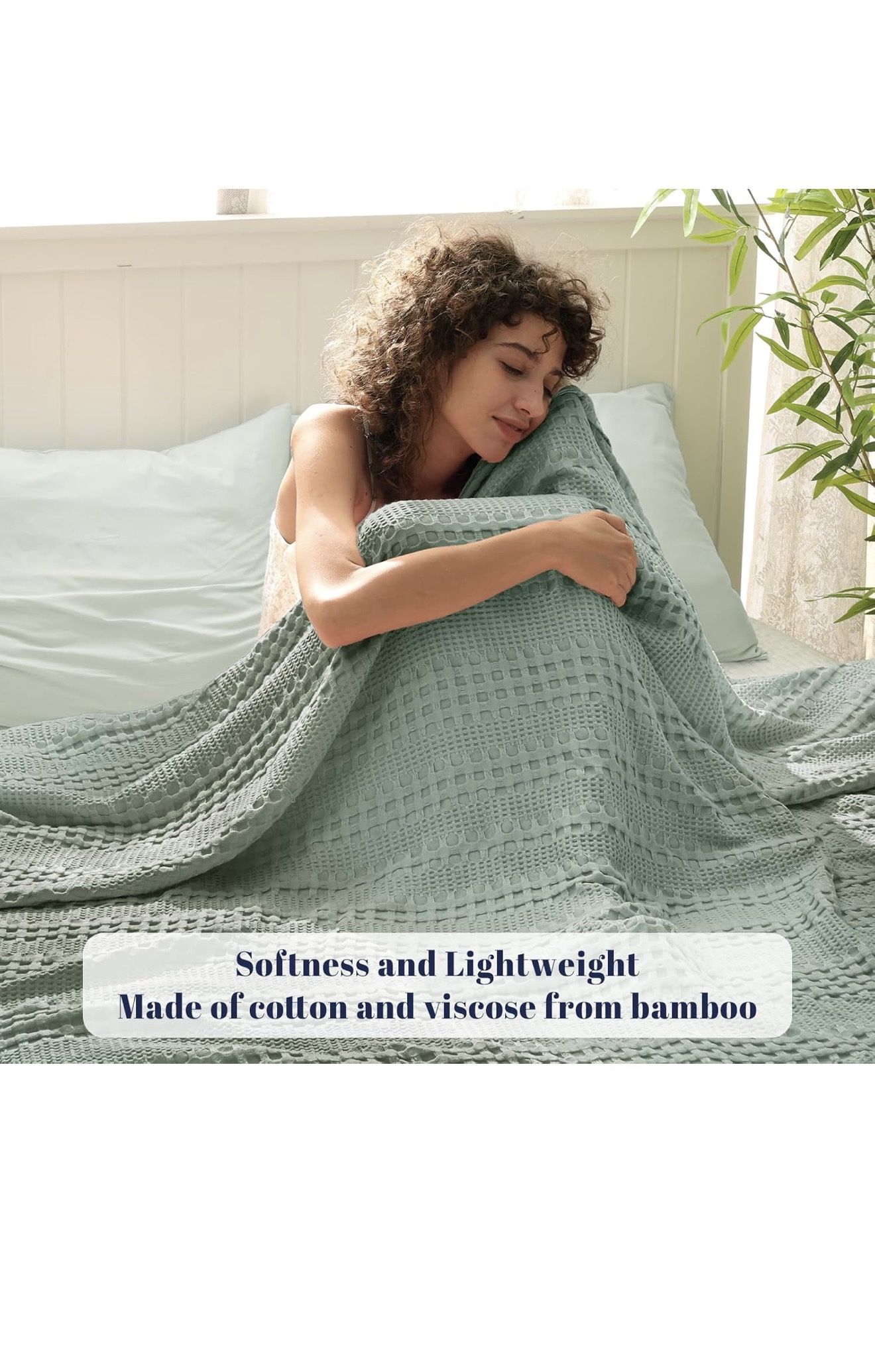Blanket Twin Size, Breathable & Ultra Soft, 66"x 90" , Cooling, Waffle, Twin Sz.