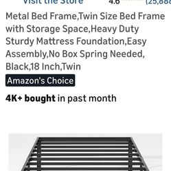 Twin Metal Bed Frame, Like New