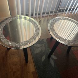 Two Diamond End Tables 