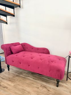 Hot pink/ violet Modern sofa with pillow top