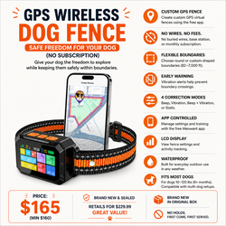 Brand New GPS Wireless Dog Fence, Safe Freedom For Your Dog (No Subscription)