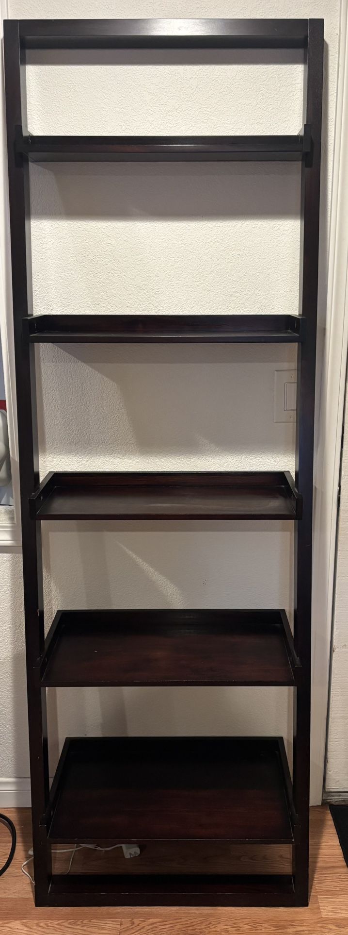 Leaning Wooden Wall Shelf