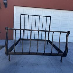 Queen metal bed frame with curved headboard and footboard | DELIVERY AVAILABLE*
