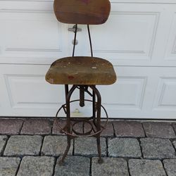 Vintage Antique TOLEDO Metal Furniture Industrial Swivel Drafting Architect Chair