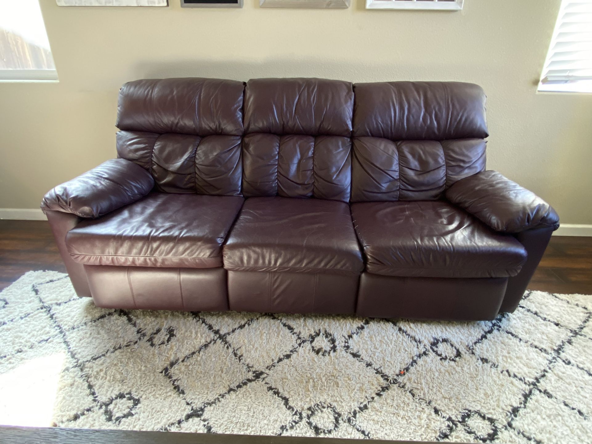 Leather Reclining Sofa