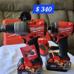 M18 FUEL 18V Lithium-Ion Brushless Cordless Hammer Drill and Impact Driver Combo Kit (2-Tool) with 2 Batteries