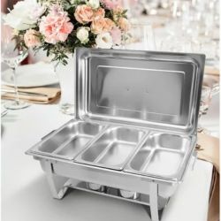 3 Tray Chafing Dish Buffet Stainless Steel 10 Quart