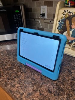Tablet with Blue Kids Protective Case