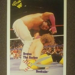 1990 Classic WWF WWE Brutus The Barber Beefcake #113 Error Pro Wrestling HOF Hall Of Fame Vintage Wrestler Collectible Card Sports