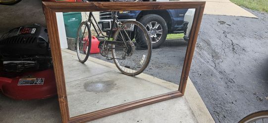 Large Wood-Framed Mirror - 40" x 31"