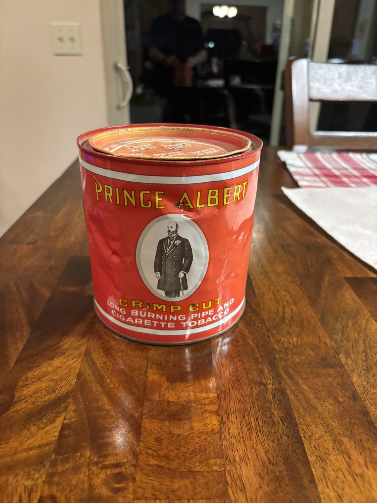 PRINCE ALBERT TOBACCO CAN CANISTER TIN crimp cut OLD VINTAGE ANTIQUE empty