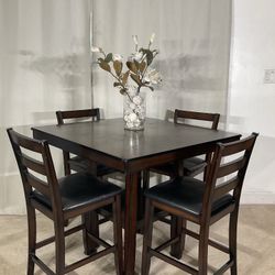 Pub High Multi-Function Dining Table & 4 Chairs 