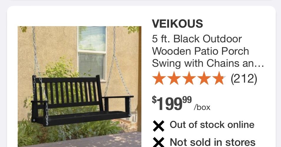 Wooden Patio Swing With Chain