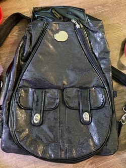 The Sak Black Glitter Patent Leather Backpack - Multi-Pocket