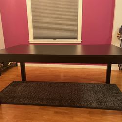 BJURSTA Extendable (2 leaf) table, brown-black veneer