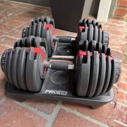 Set of 5-52.5 adjustable dumbbells