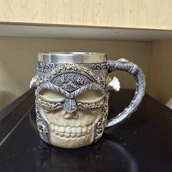 Skull Mug Tankard Gothic Medieval Beer Mug Stainless Steel Liner