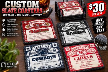 Custom coaster set of 4 any image any text