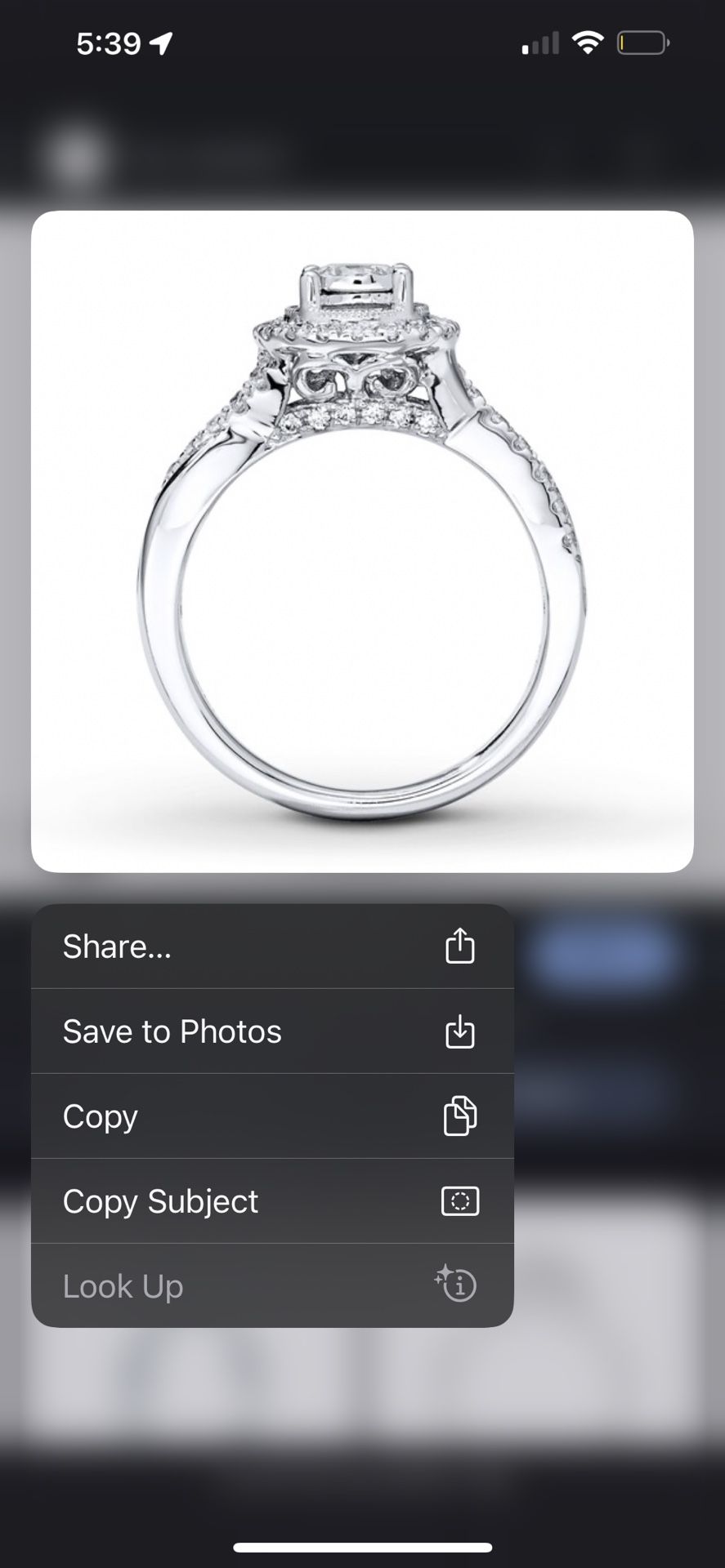 Square Cut 10k Real Diamond Ring