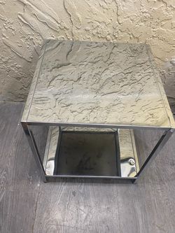 CB2 Modern Chrome End Table - Harvey Chrome Nightstand - Local Delivery for a Fee - See My Items